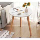 Nordic Style Minimalist Round Coffee Table | Black & White (50cm x 52cm)