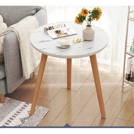 Nordic Style Minimalist Round Coffee Table | Black & White (50cm x 52cm)