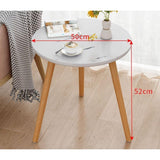 Nordic Style Round Coffee Table Minimalist Black & White Side Table, Big Size 50x52cm