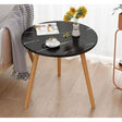 Nordic Style Round Coffee Table Minimalist Black & White Side Table, Big Size 50x52cm