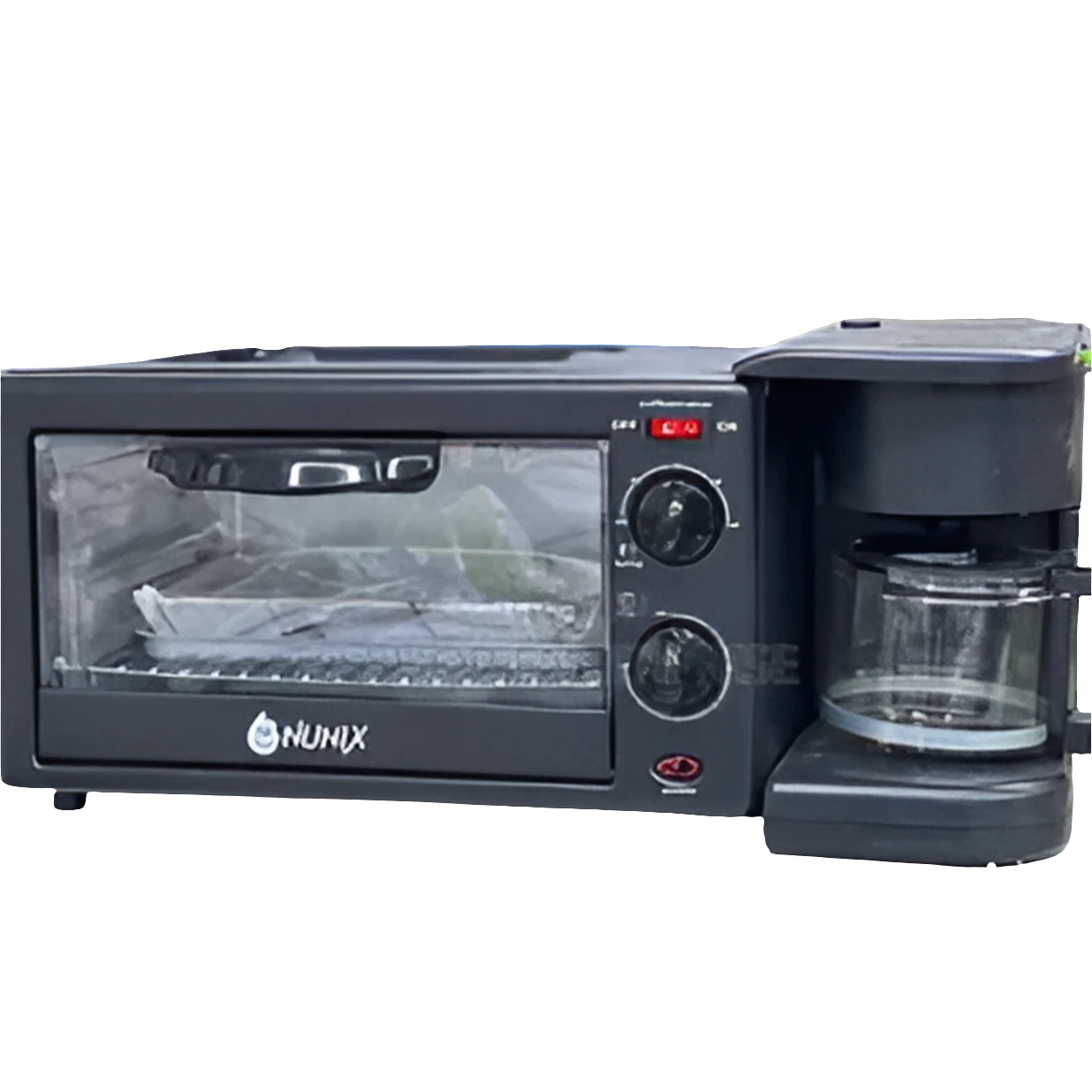 Nunix 3 in 1 Breakfast Maker with Oven, Grill, and Coffee Maker Kitchen appliances Microwave Ovens