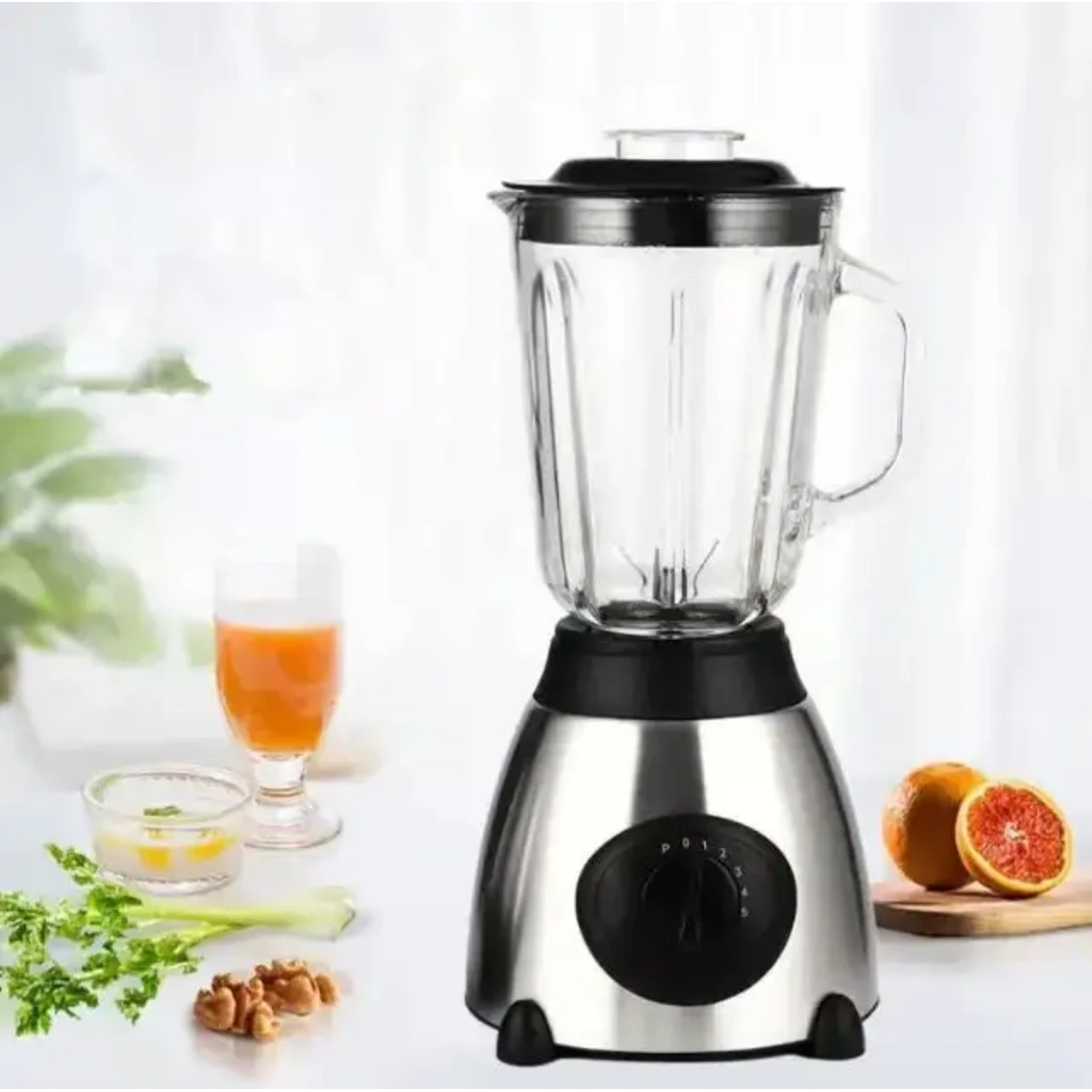 Nunix AK-500 Blender 1.5L Glass Jug, 500W, with Grinder Attachment. Food Blenders