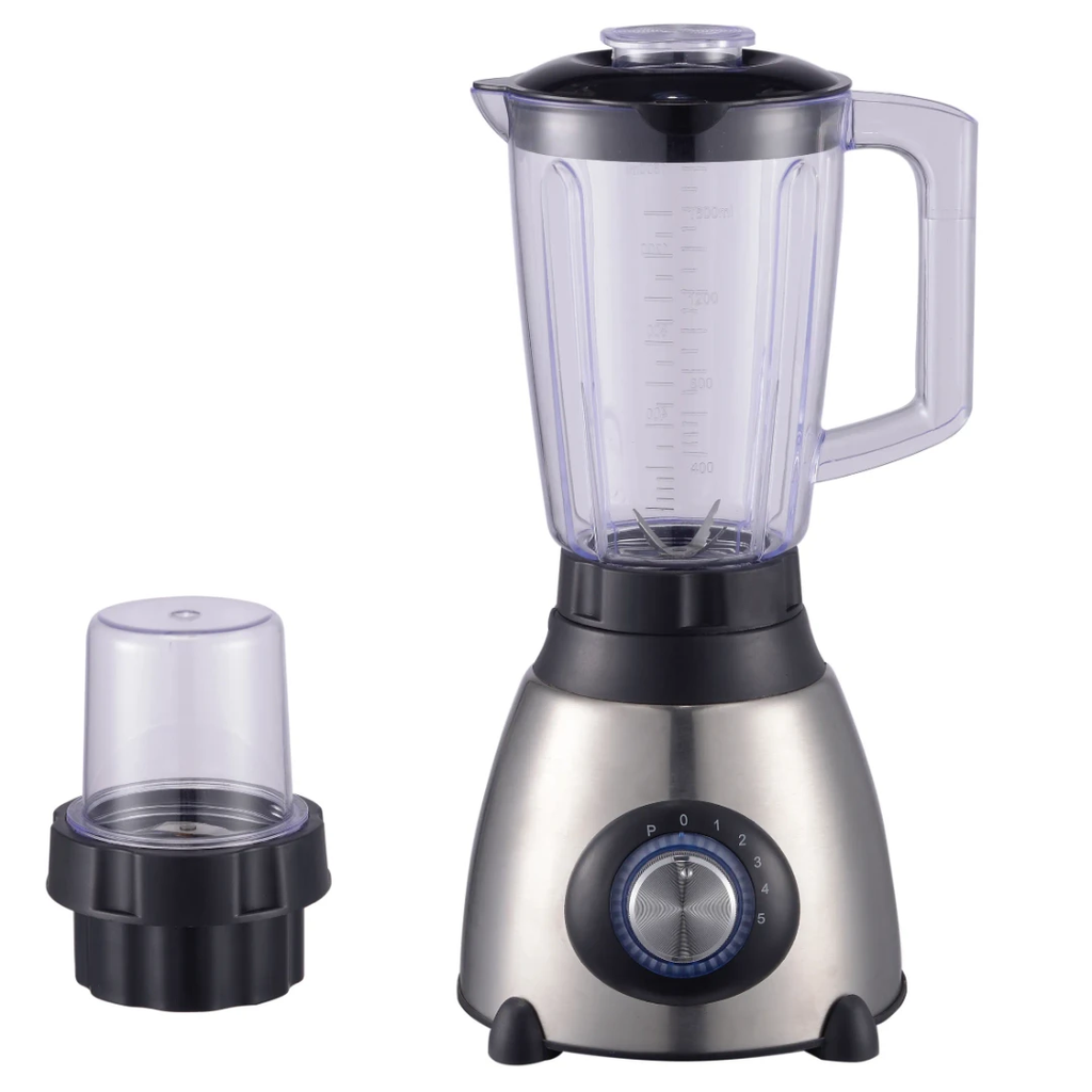 Nunix AK-500 Blender 1.5L Glass Jug, 500W, with Grinder Attachment. Food Blenders