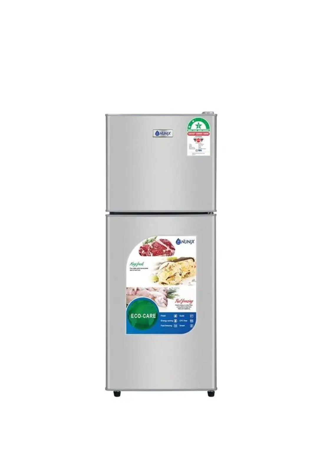 Nunix BCD Double Door Fridge, Eco Care, Fast Freezing, 1-Year Warranty.