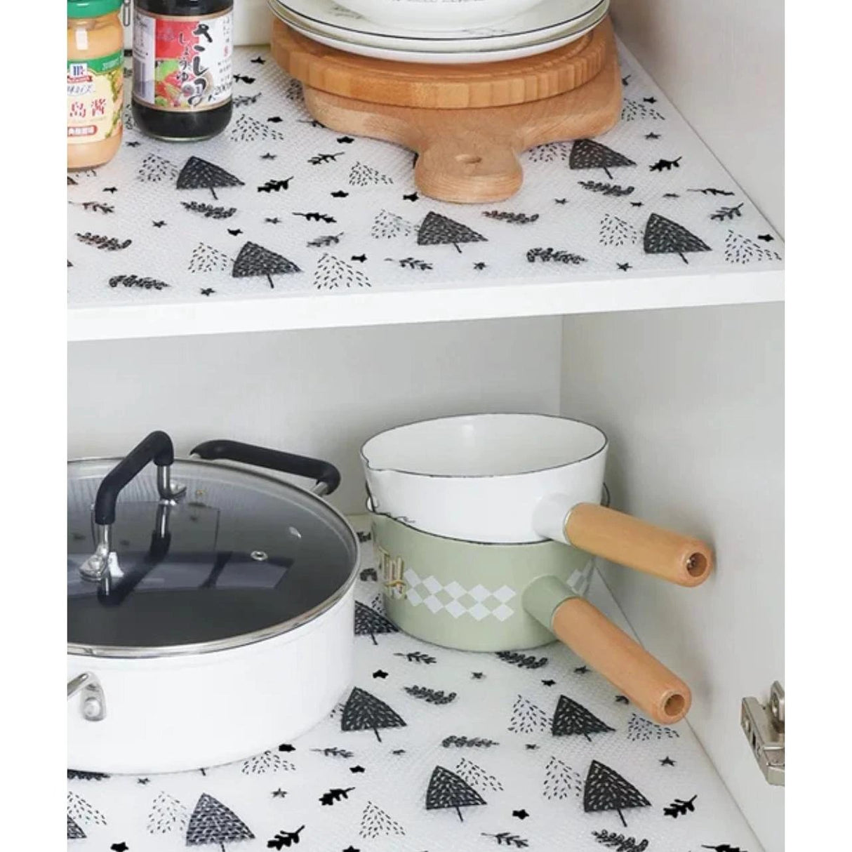 Oil Proof Cabinet Drawer Liners | 45x120cm | 3 Stylish Prints | Easy-to-Clean Shelf Protector Kitchen Linen Kitchen Cabinets