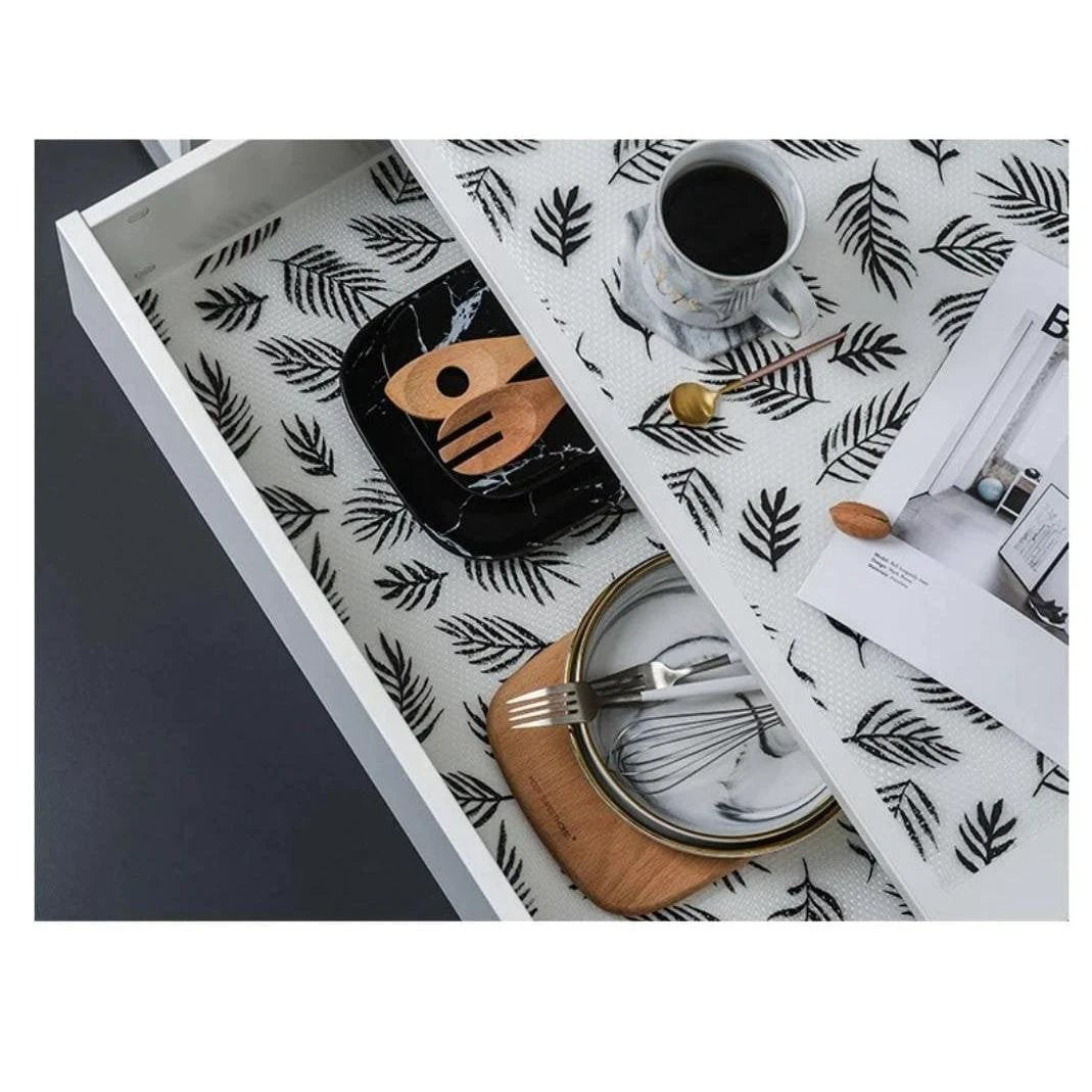 Oil Proof Cabinet Drawer Liners | 45x120cm | 3 Stylish Prints | Easy-to-Clean Shelf Protector Kitchen Linen Kitchen Cabinets