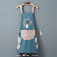Oil Proof Waterproof Cartoon Apron Sleeveless Kitchen Apron with Waist Wipe for Household Cooking Kitchen Linen Aprons