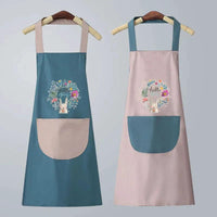 Oil Proof Waterproof Cartoon Apron Sleeveless Kitchen Apron with Waist Wipe for Household Cooking Kitchen Linen Aprons