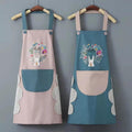 Oil Proof Waterproof Cartoon Apron Sleeveless Kitchen Apron with Waist Wipe for Household Cooking Kitchen Linen Aprons