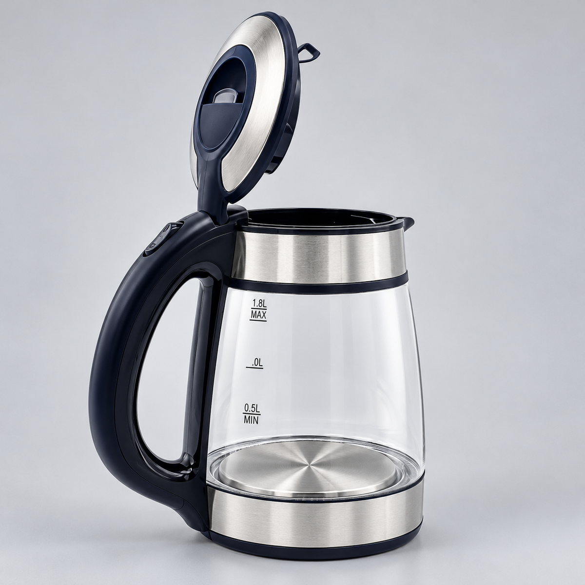 1.7L Glass Electric Kettle with Auto Shut-Off – Clear