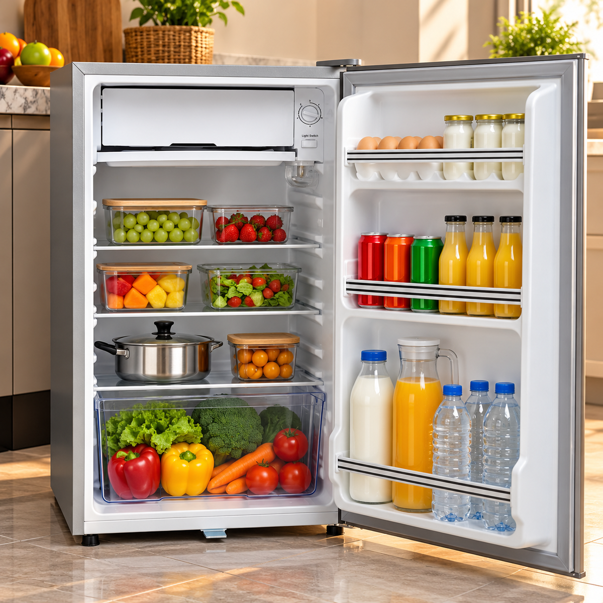 90L Single Door Direct Cool Fridge with Lock
