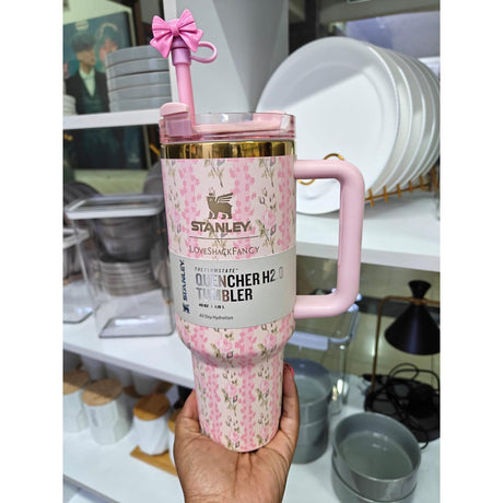 Original Love Shark Stanley Tumbler 1.18L Floral Edition with Straw & Topper