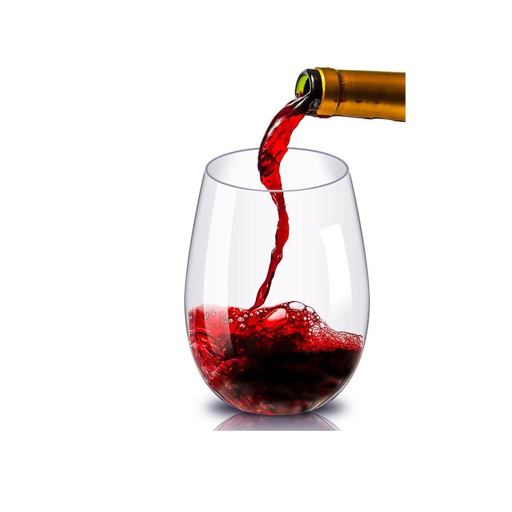 Oval Glass Clear 6pc Stemless Wine Glass Tumblers 500ml