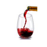 Oval Glass Clear 6pc Stemless Wine Glass Tumblers 500ml
