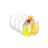 Oval Glass Clear 6pc Stemless Wine Glass Tumblers 500ml
