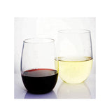 Oval Glass Clear 6pc Stemless Wine Glass Tumblers 500ml