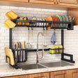Over the Sink Rack Dish Drainer | 85 cm | Black | Ideal For Drying Dishes, Utensils, & Other Items Directly Over The Sink