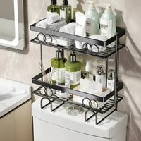 Over-the-Toilet Space-Saving Rack | 34x15x37cm Black Bathroom Organizer Bathroom Storage Bathroom Accessory Sets