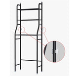 Over the Toilet Steel Tube Stand Organizer | Space Saving Stainless Steel Bathroom Shelf, 158x26x50cm, Black & White