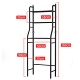 Over the Toilet Steel Tube Stand Organizer | Space Saving Stainless Steel Bathroom Shelf, 158x26x50cm, Black & White