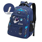 Oxford Waterproof Fabric Quality Children's School Bag | Large Capacity | Space Themed Design | 46x32x16 cm | Black, Blue