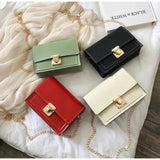 PU Leather Sling Bags with Chain Straps |Stylish Crossbody Bag for Women, Available in Black, White, and Green (17x13x6cm)