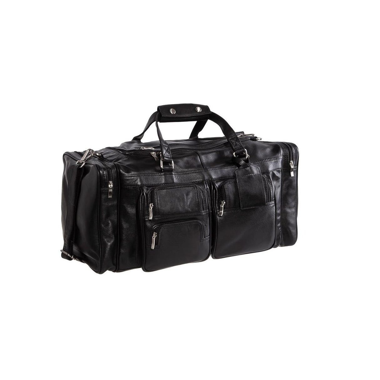 PU Leather Travel Duffel Bag | Black | 60x30x25 cm | Ideal for 2 Week Trips