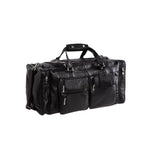 PU Leather Travel Duffel Bag | Black | 60x30x25 cm | Ideal for 2 Week Trips