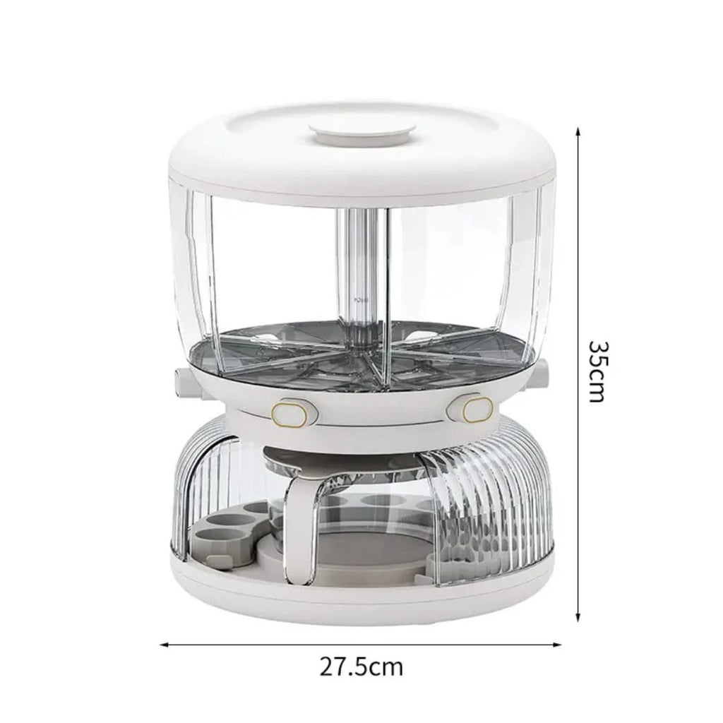 Partitioned Cereals Dispensers with Egg Holder 12kg Capacity Airtight Rotating Storage Cereal dispenser Food Storage Containers
