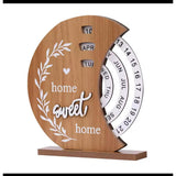 Perpetual Wooden Block Calendar with Rotating Date and Month Blocks