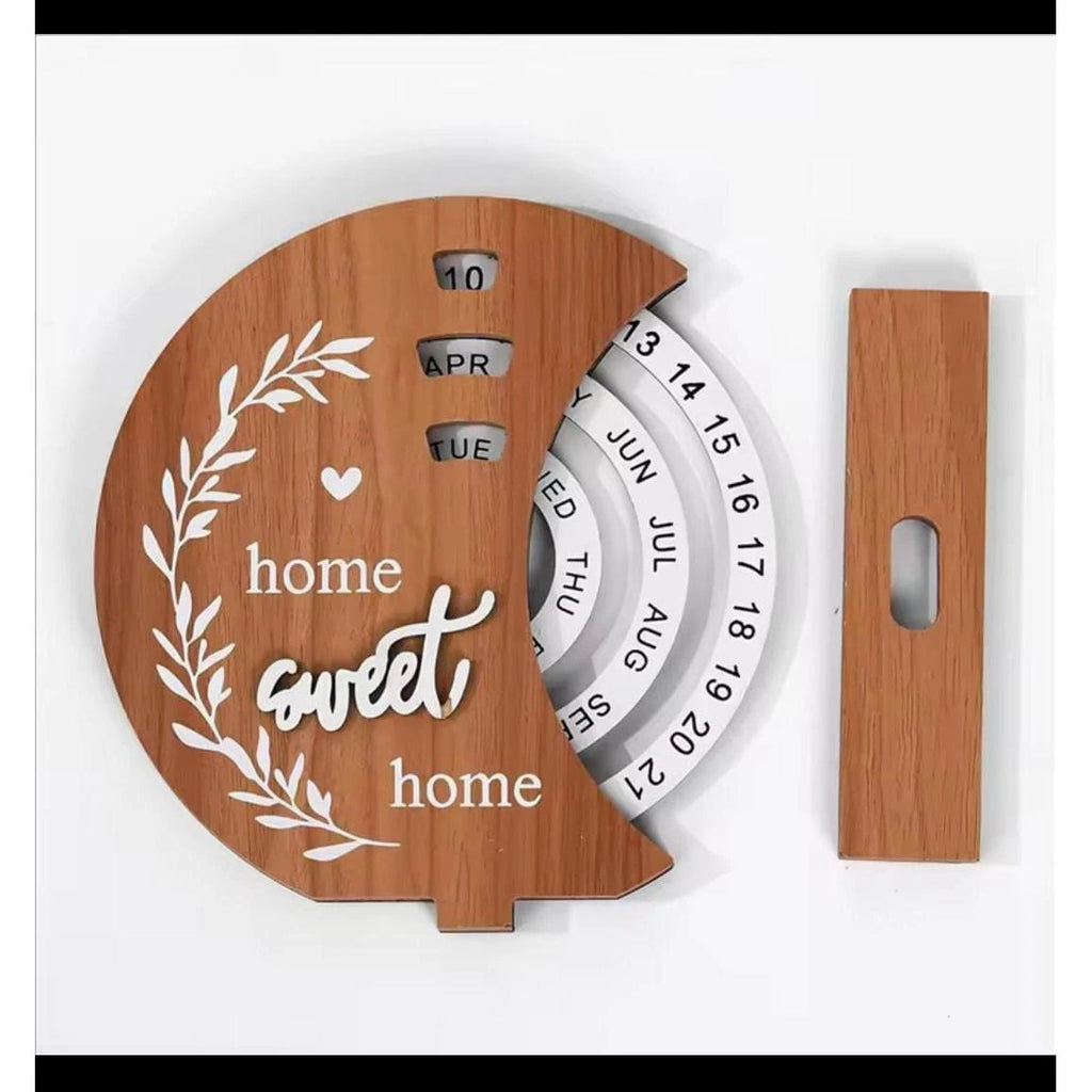 Perpetual Wooden Block Calendar with Rotating Date and Month Blocks Calendars Desk Calendars