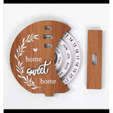 Perpetual Wooden Block Calendar with Rotating Date and Month Blocks