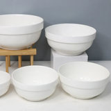 Plain White Ceramic Bowls Set of 6pcs 6inch for Daily Dining and Serving. Bowls