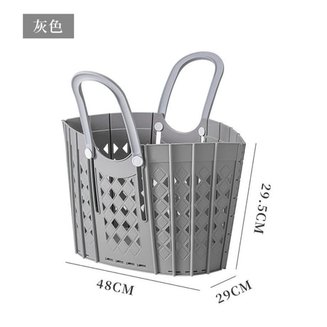 Plastic Handheld Folding Dirty Clothes Basket Portable Clothes Storage Basket For Laundry Room | 48 cm x 29 cm x 29.5 cm | Laundry Room Use