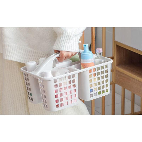 Plastic Shower Caddy Basket with Handle | Cleaning Supply Organizer