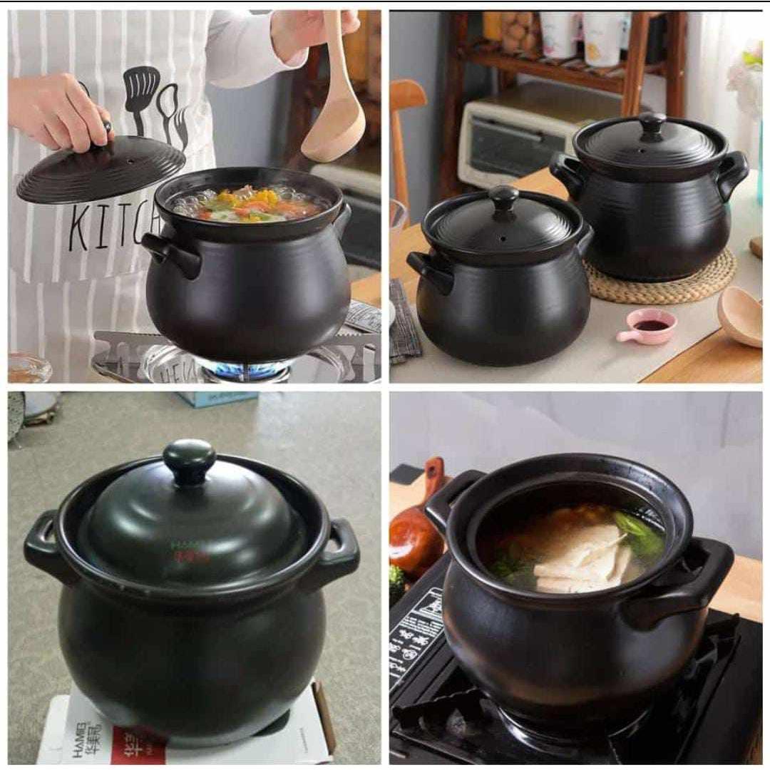 Porcelain Cooking Pot Compatible with Gas Induction and Charcoal Stoves