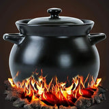Porcelain Cooking Pot Compatible with Gas Induction and Charcoal Stoves