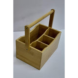 Portable Bamboo Countertop Cutlery Organizer with Handle