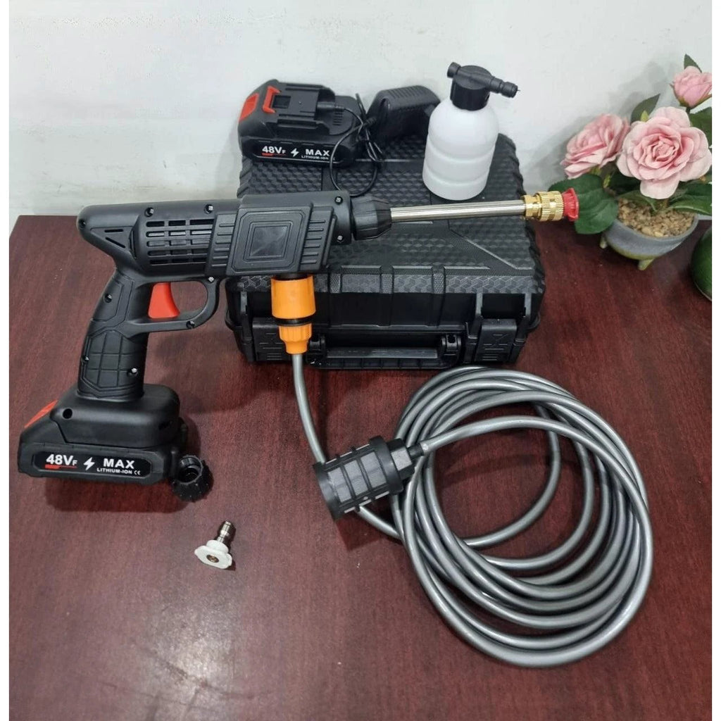 Portable High Power Cordless Car Wash Machine with 2 Nozzles and Double Rechargeable Batteries 48V 12000mAh Car accessories Vehicle Cleaning
