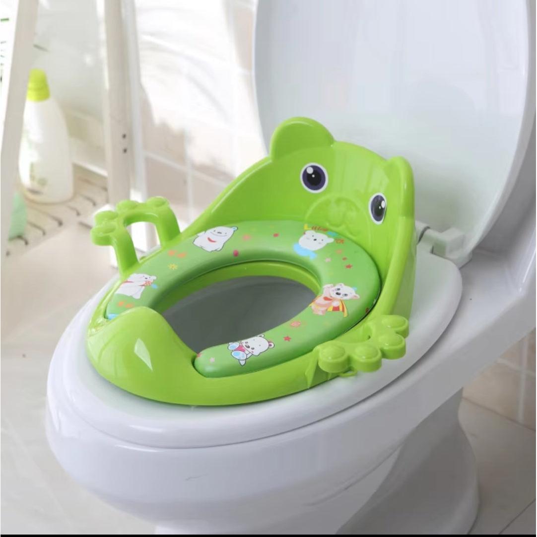 Portable Kids Toilet Seat with Side Handles and Soft Cushion for Safe and Comfortable Potty Training