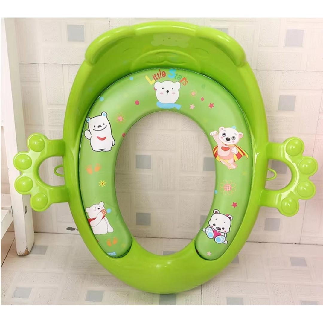 Portable Kids Toilet Seat with Side Handles and Soft Cushion for Safe and Comfortable Potty Training