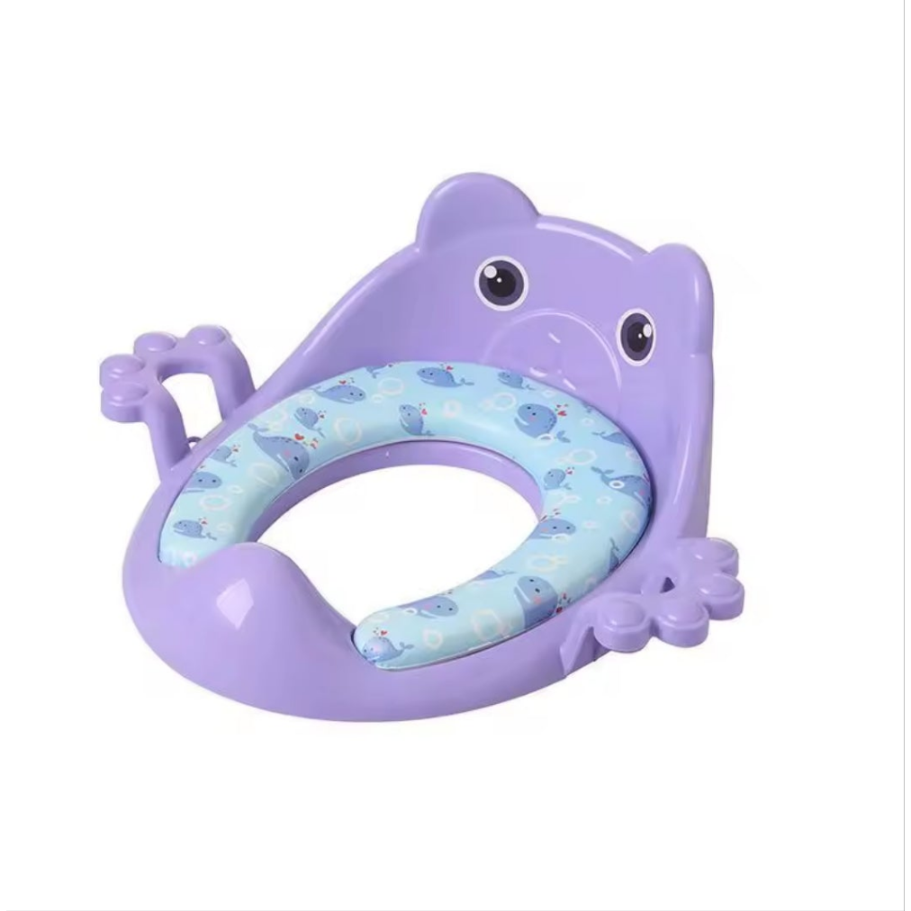 Portable Kids Toilet Seat with Side Handles and Soft Cushion for Safe and Comfortable Potty Training