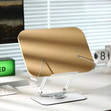 Portable Rotating Laptop and Bookstand – Bamboo and Metal Adjustable Design