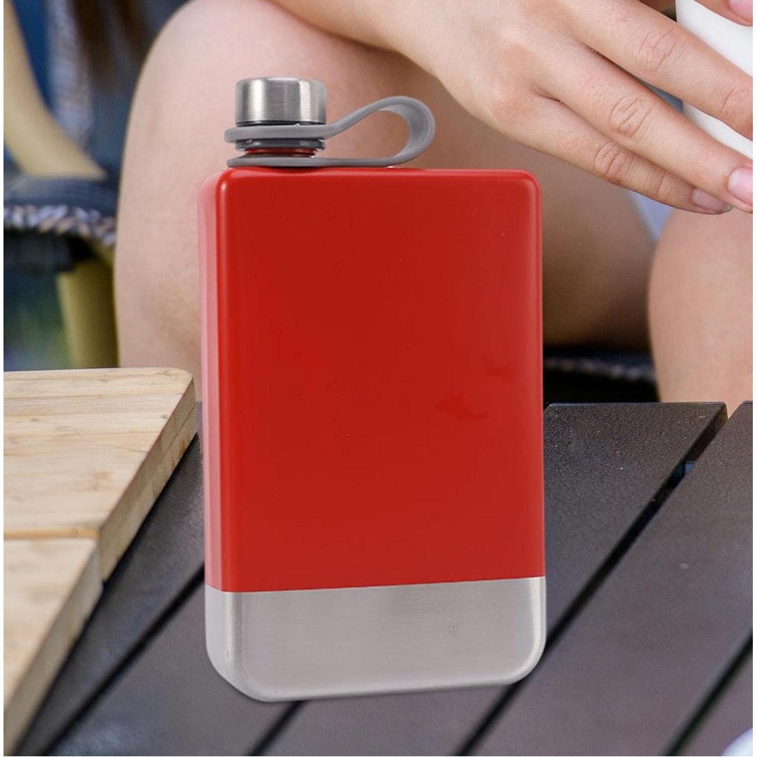 Portable Stainless Steel Whisky Hip Flask Red
