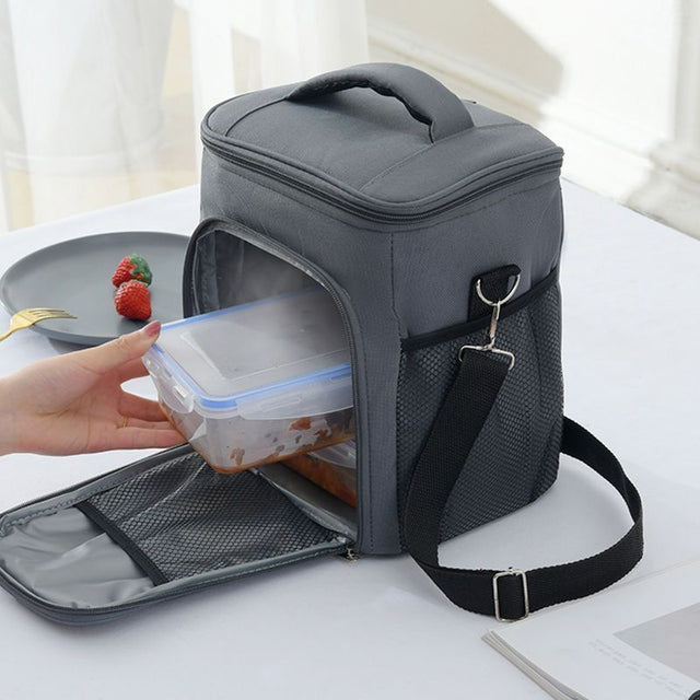 Premium 2-Compartment Insulated Lunch Bag Spacious, Crossbody Cooler Design Ideal for Work, Office & Outdoor Use