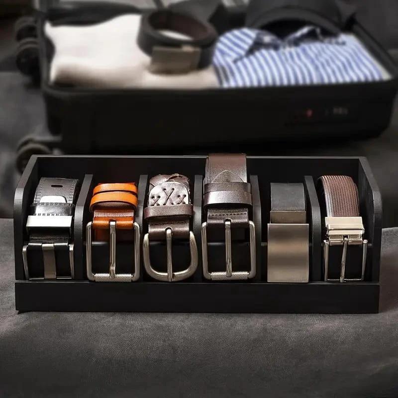 Premium Bamboo Belt Organizer 35x15x11cm Closet Organizers Closet Organizers
