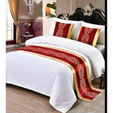 Premium European Style Embroidered Bed Runner with Pillow Cases