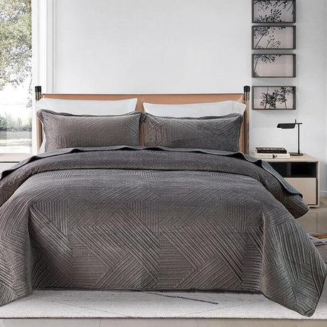 Premium Large Bed Spread Cover Set with Pillowcases Fits 6x6 to 7x8 Beds