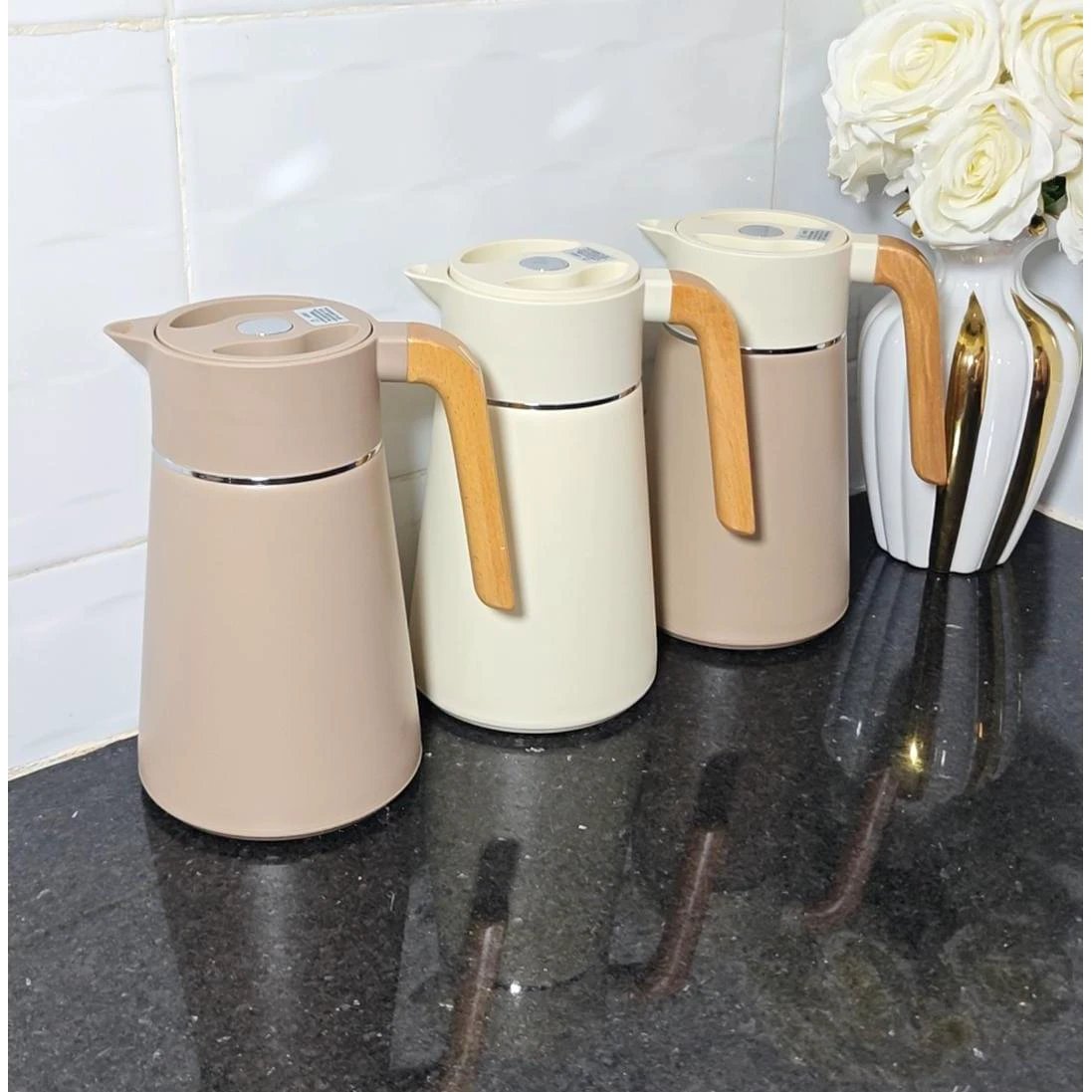 Premium Quality Double Wall Copper Plated Thermal Vacuum Flask with Filter – 1.5L Thermos Thermoses