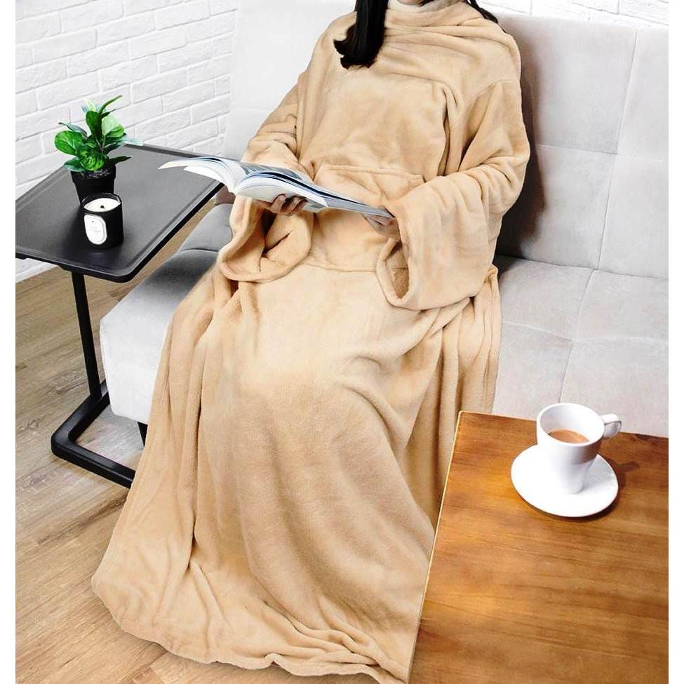 Premium Snuggie Fleece Blanket with Sleeves and Kangaroo Pocket | Super Soft Wearable Blanket | Multiple Colors
